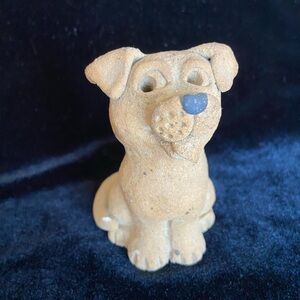Adorable Handmade Clay Sand Textured Dog Puppy Figurine Sculpture